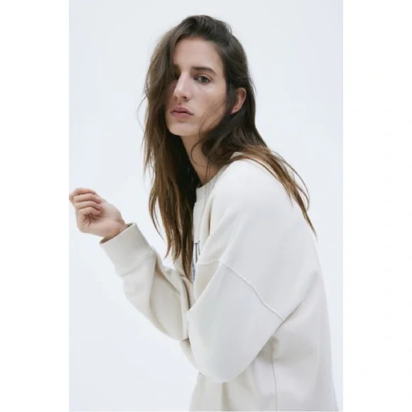 Cream Nirvana Oversized Sweatshirt (XS) - Picture 4 of 6